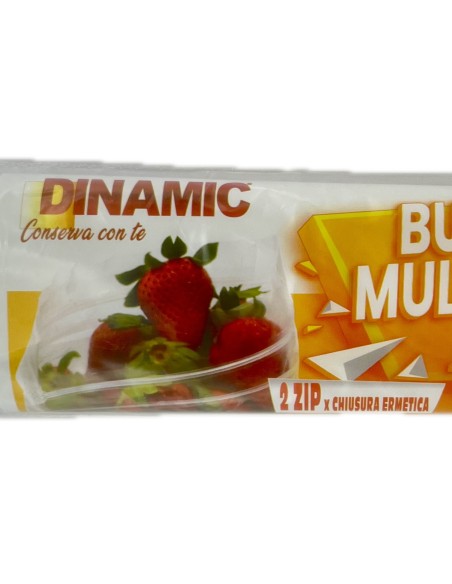 Dinamic 15 Buste Multiuso Con Zip Chiusura Ermetica - 25x20cm - Per Alimenti